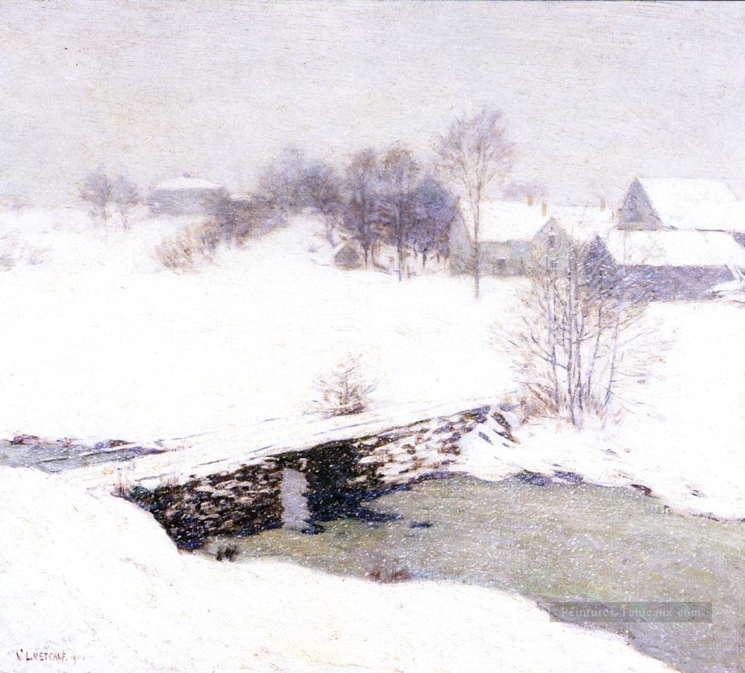 Le paysage du manteau blanc Willard Leroy Metcalf Peintures à l'huile